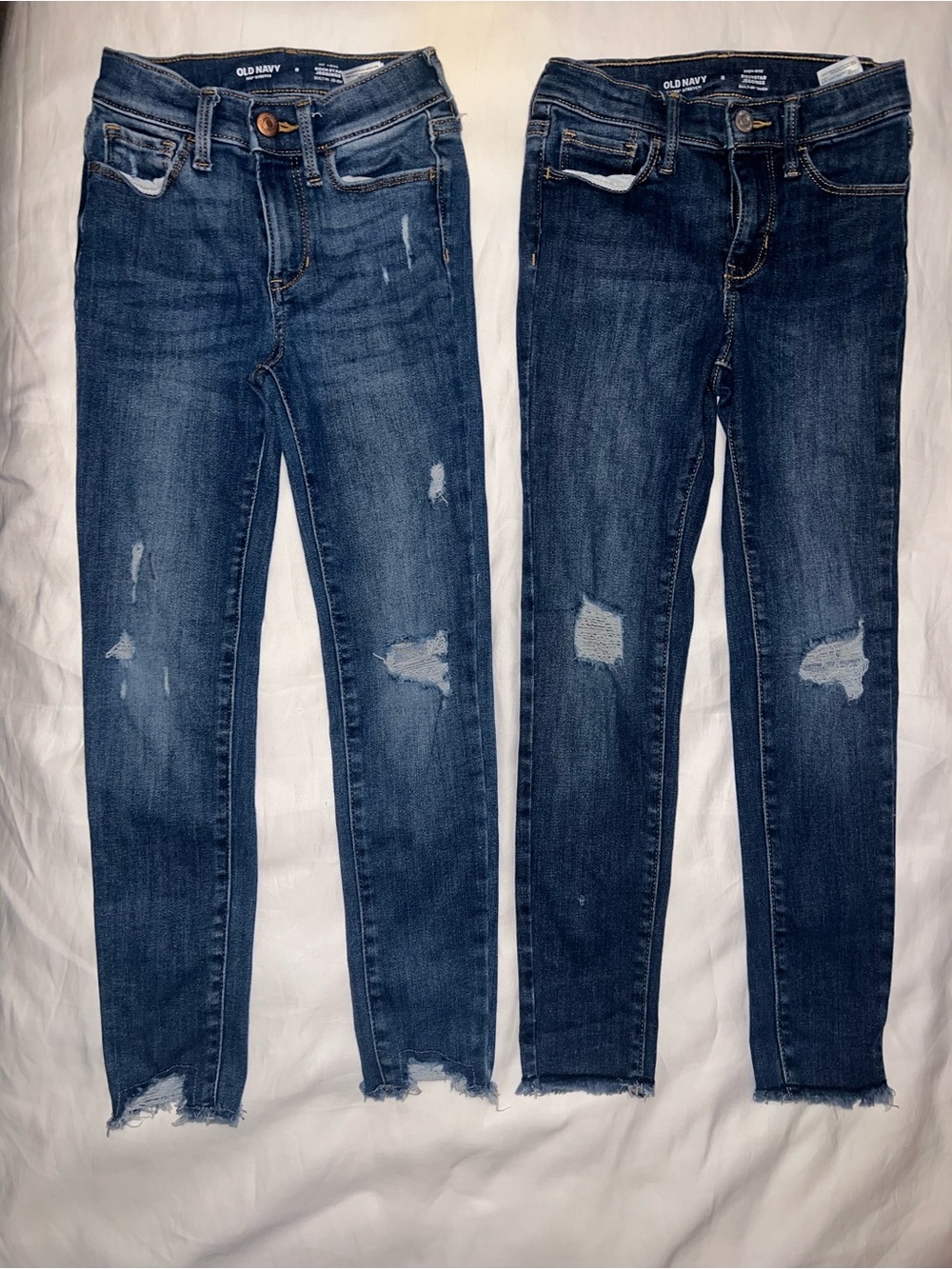 Old Navy Kids Dark Blue Distressed Skinny Jeans Pair